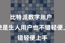 比特派数字账户  即使是生人用户也不错轻便上手